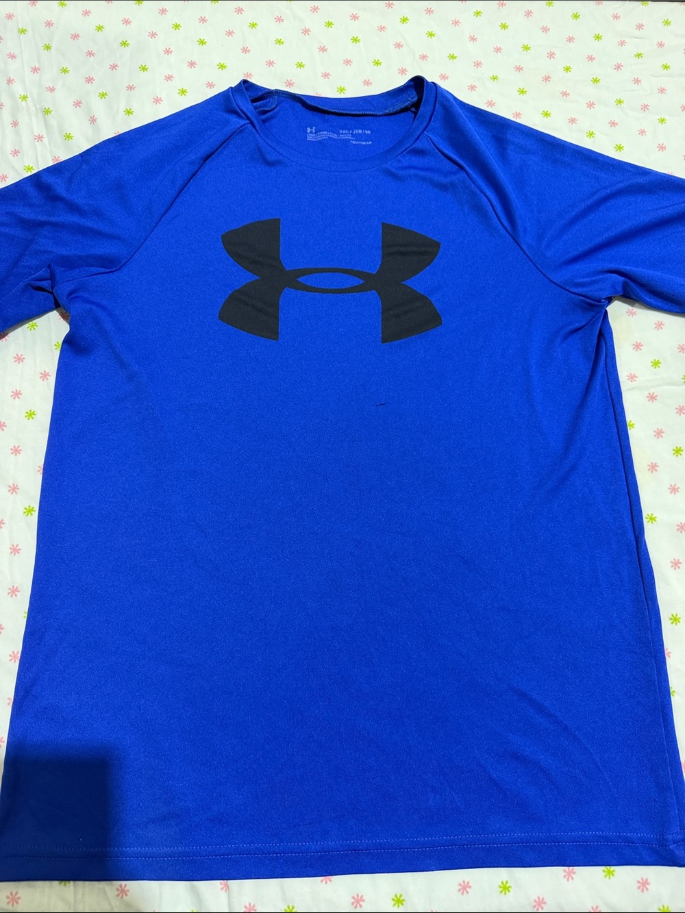 Under Armour kids Royal Blue Short-Sleeve Performance Tee with Black Logo